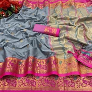 Ladies Katan Silk Designer Saree