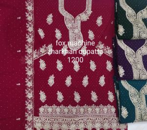 Embroidered Star Georgette Jarkan Suits and Dupatta