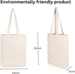 Pure Cotton Classic Tote Bags Collage Use, Casual Use