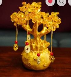 Crystal Golden Tree OF Life Showpiece