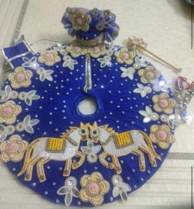 Blue Laddu Gopal Designer Dress With Pagdi