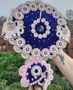 Royal Blue Laddu Gopal Heavy Embroidery Dress With Pagdi