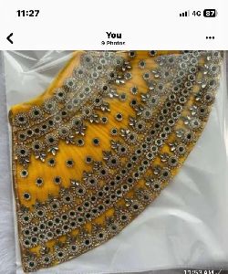 Silk & Cotton Yellow Embroidered Mata Rani Dress