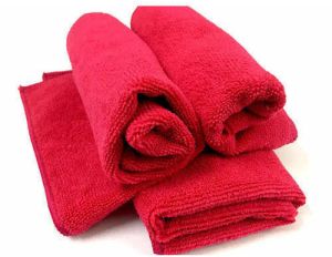 350 GSM Red Microfiber Cleaning Towel 40x40cm