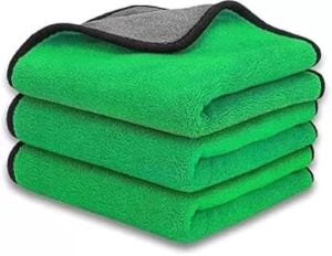 500 GSM Green Microfiber Cleaning Towel 40x40cm