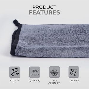 500 GSM Grey Microfiber Cleaning Towel 40x40cm
