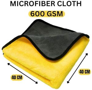 600 GSM Yellow Microfiber Cleaning Towel 40x40cm