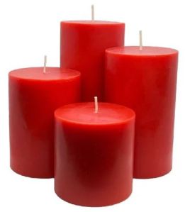 Red Plain Paraffin Wax Candles