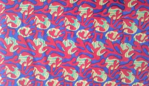 Blue Red Printed Cotton FABRIC-HF6393