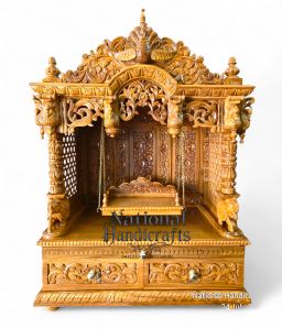 Wood Carved Fine Mandir, Design : Traditional