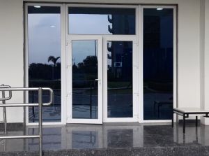 Hinged White UPVC Glass Door