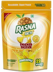 Rasna Rich Zipper Pack Pineapple Flavour Fruit Drink