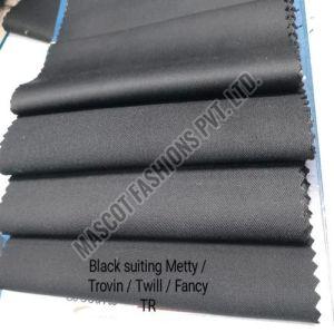 Plain Polyester Viscose Black Uniform Suiting Fabric, Width : 58 Inch