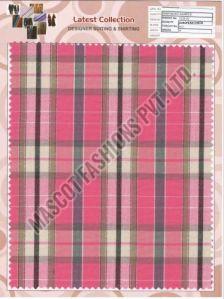 Checked Polyester Viscose Check Uniform Suiting Fabric