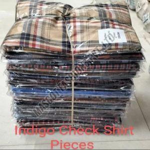 Poly Cotton Indigo Check Shirting Fabric, Color : Multi Color