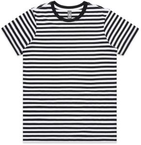 Women Maple Stripe tee- Shirt Black / White