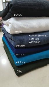 Plain Karara Spandex Polyester Lycra Fabric, Width : 60 Inch