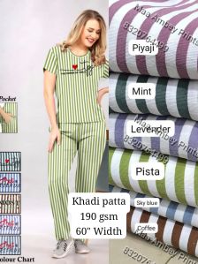 Plain Khadi Patta Polyester Lycra Fabric for Garments, Ladies Top