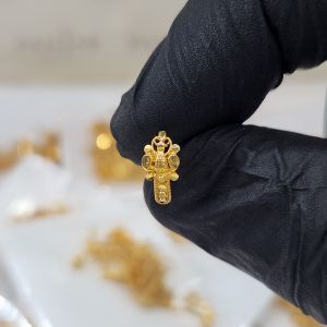 Panjab Jewelry Polished Gold New Plaster Nose Pin, Color : Golden