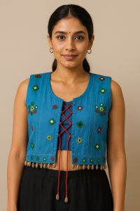 Sleeveless Women Cotton Overcoat, Color : Blue XXL