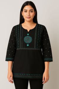 Kesula Womens Cotton Tops, Color : Black for Ethnic