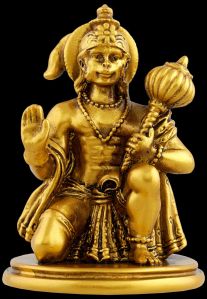 Jsk Color Coated Marble Hanuman Ji Statue, Color : Brownish