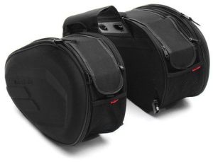 Plain Black PU Motorcycle Saddle Bag