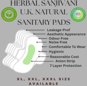 U.k Uk Natural Sanitary Pads, Color : White All Size