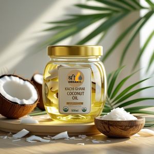 Shree Organic 500 Ml Kachi Ghani Coconut Oil for Cooking, Skincare