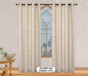 4d Print 128 Carrot Luxurious Light Window Curtains