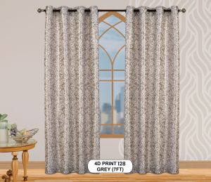 4d Print 128 Grey Luxurious Light Window Curtain