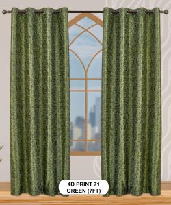  4d Print 71 Green Curtains