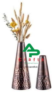 Ap Crafts Polished Aluminium Flower Vase, Color : Light Silver