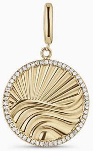 Diamond Wave Charm Pendant in 18K Solid Gold with Lab Grown Vvs/ef Diamonds &AMP;ndash; 0.083 CT