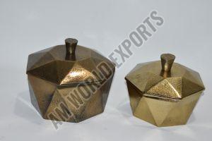 Faceted Geometric Jewelry Box Set OF 2 Pcs