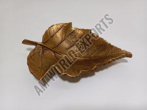 Golden Decorative Leaf Platter, Color : Golden/antique Brass