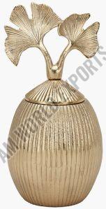 Aluminum Golden Ginkgo Leaf Decorative Box for Jewelry Storage