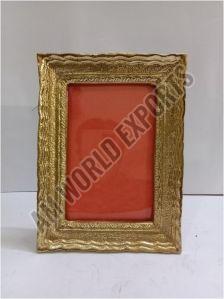 Golden Textured Rectangular Aluminium Photo Frame for Home Decor