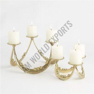 Modern Golden Arch Candle Holder Set OF 2 Pcs