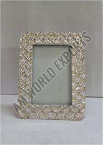 Modern Silver and Gold Scallop Pattern Photo Frame
