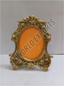 Aluminium Ornate Golden Oval Photo Frame for Home Decor, Gift Item