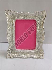 Aluminium Ornate Silver Plated Rectangular Photo Frame