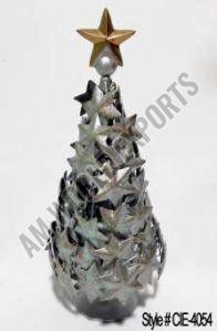 Iron Rustic Stacked Star Christmas Tree, Color : Silver, Golden