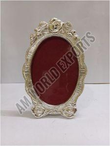 Aluminium Silver Floral Oval Photo Frame for Home Decor, Gift Item