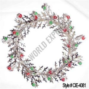 Iron Silver Holly and Berry Wreath
