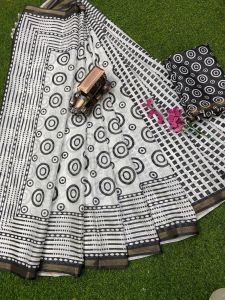Printed Unstitched Ladies Fancy Kota Saree Casual Wear