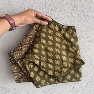 Pure Ajrakh Handblock Cotton Blouse, Color : 6 Colors