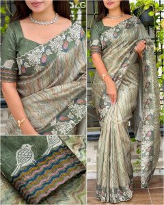 Traditional Handloom Tussar Silks Sarees, Saree Length : 6.3 Meter