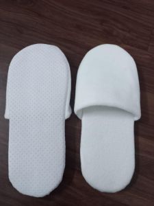 Foam Terry Plain Disposable Hotels Slippers, Color : White