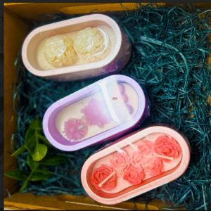 Premium Wax Scented Flower Candles Small, Medium, Large